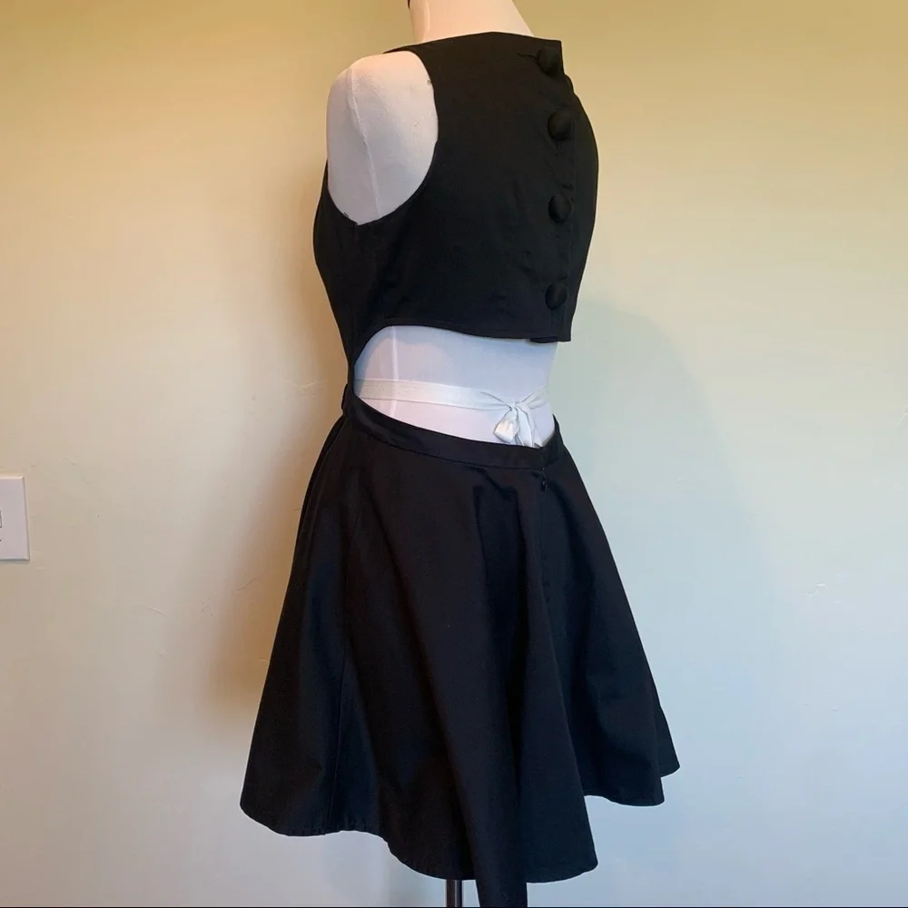 Double Zero black open pinup, rock a billy black dress - Picture 3 of 14